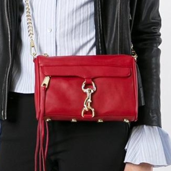 Rebecca Minkoff Handbags - Rebecca Minkoff red Mini Mac gold hardware